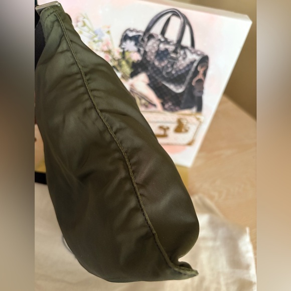 Prada Tessuto Nylon Messenger Bag in Olive Green with Dust Bag - Picture 8 of 13